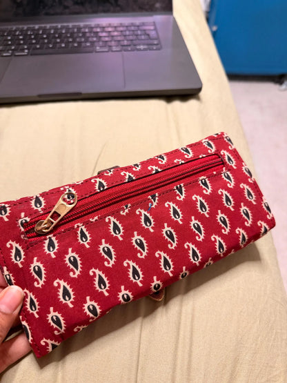 Handmade Block Print Hand Purse, Cotton Hand Purse, Boho Everyday Clutch