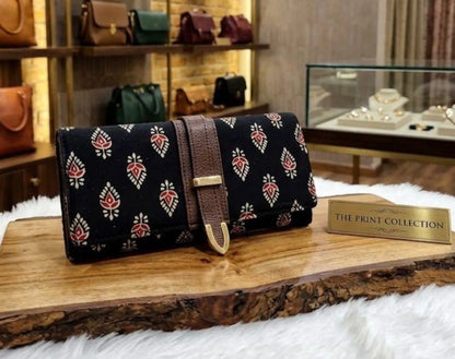 Handmade Block Print Hand Purse, Cotton Hand Purse, Boho Everyday Clutch