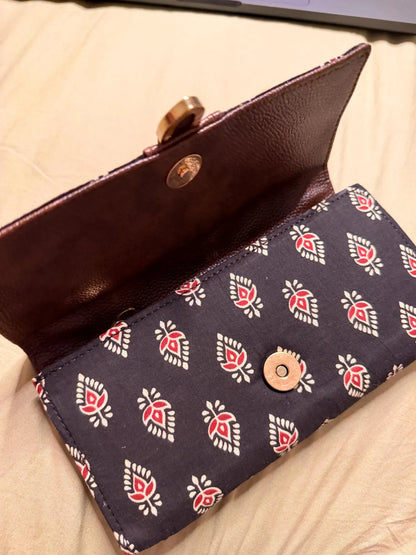 Handmade Block Print Hand Purse, Cotton Hand Purse, Boho Everyday Clutch