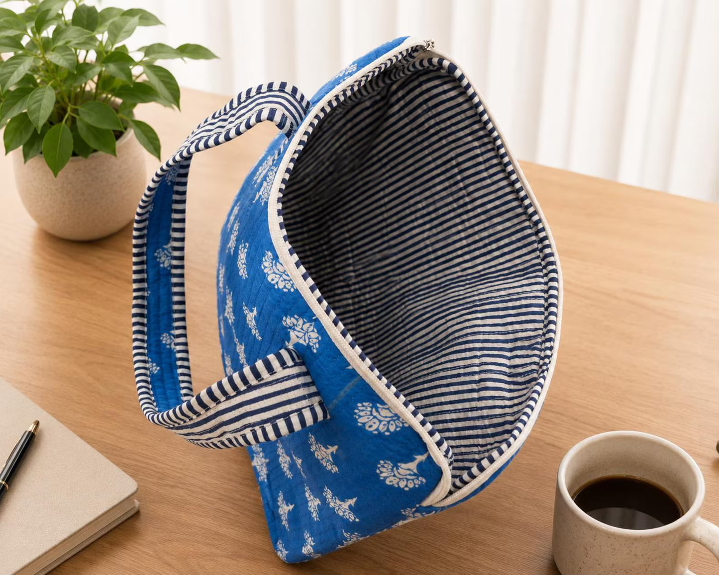 Handmade Block Print Laptop Bag, Cotton Boho Everyday Laptop bag