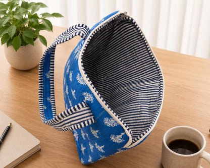 Handmade Block Print Laptop Bag, Cotton Boho Everyday Laptop bag