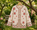 Handmade Quilted Cotton Jacket, Floral Embroidered Artisan Coat, Boho Indian Jacket
